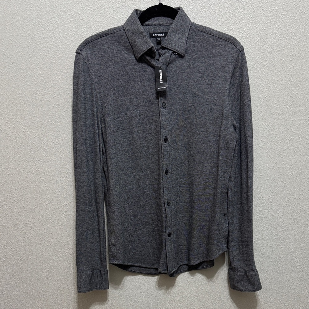 Express Men's Charcoal Button Down Shirt